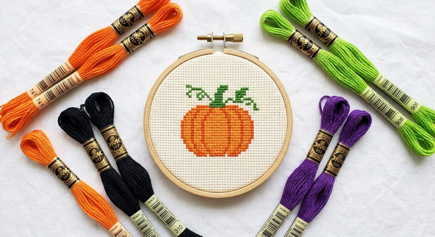 Halloween cross-stitch thread palette