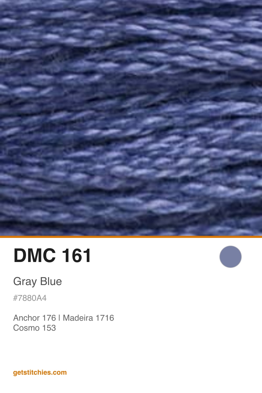 DMC 161 Gray Blue — Thread Color & Brand Equivalents | Stitchies