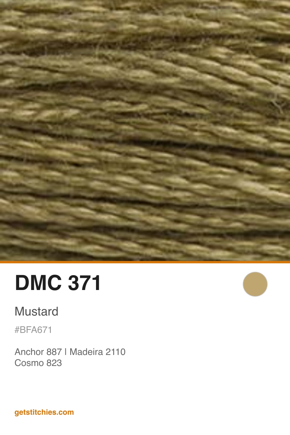 DMC 371 Mustard — Thread Color & Brand Equivalents | Stitchies