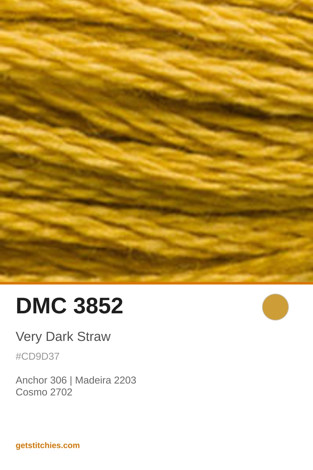 DMC 3852 Very Dark Straw — Thread Color & Brand Equivalents | Stitchies