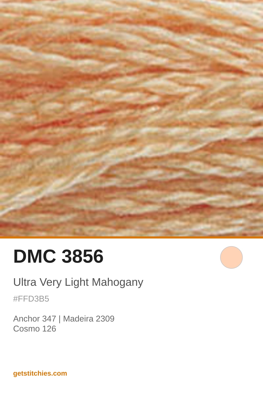 DMC 3856 Ultra Very Light Mahogany — Thread Color & Brand Equivalents ...