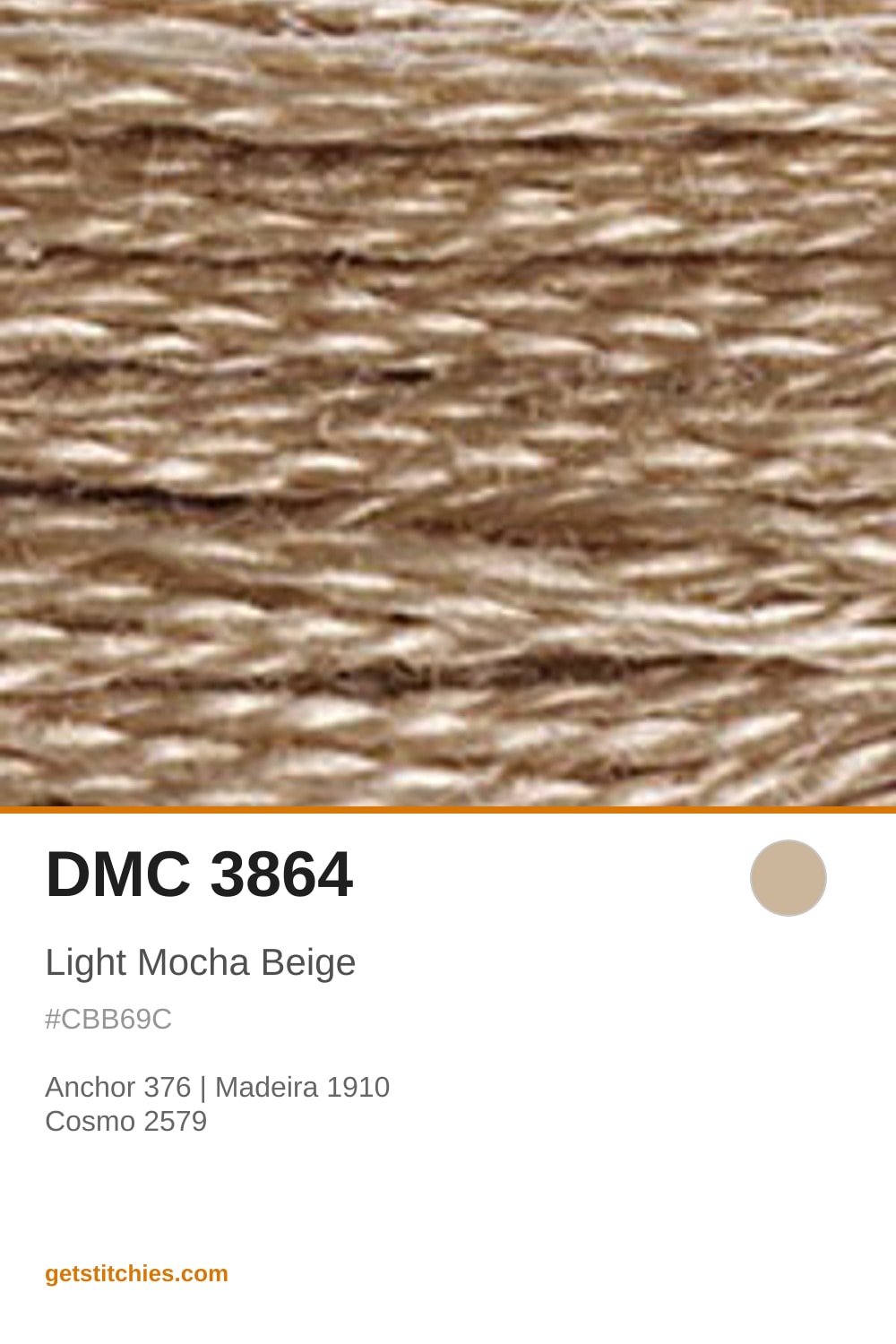 DMC 3864 Light Mocha Beige — Thread Color & Brand Equivalents | Stitchies