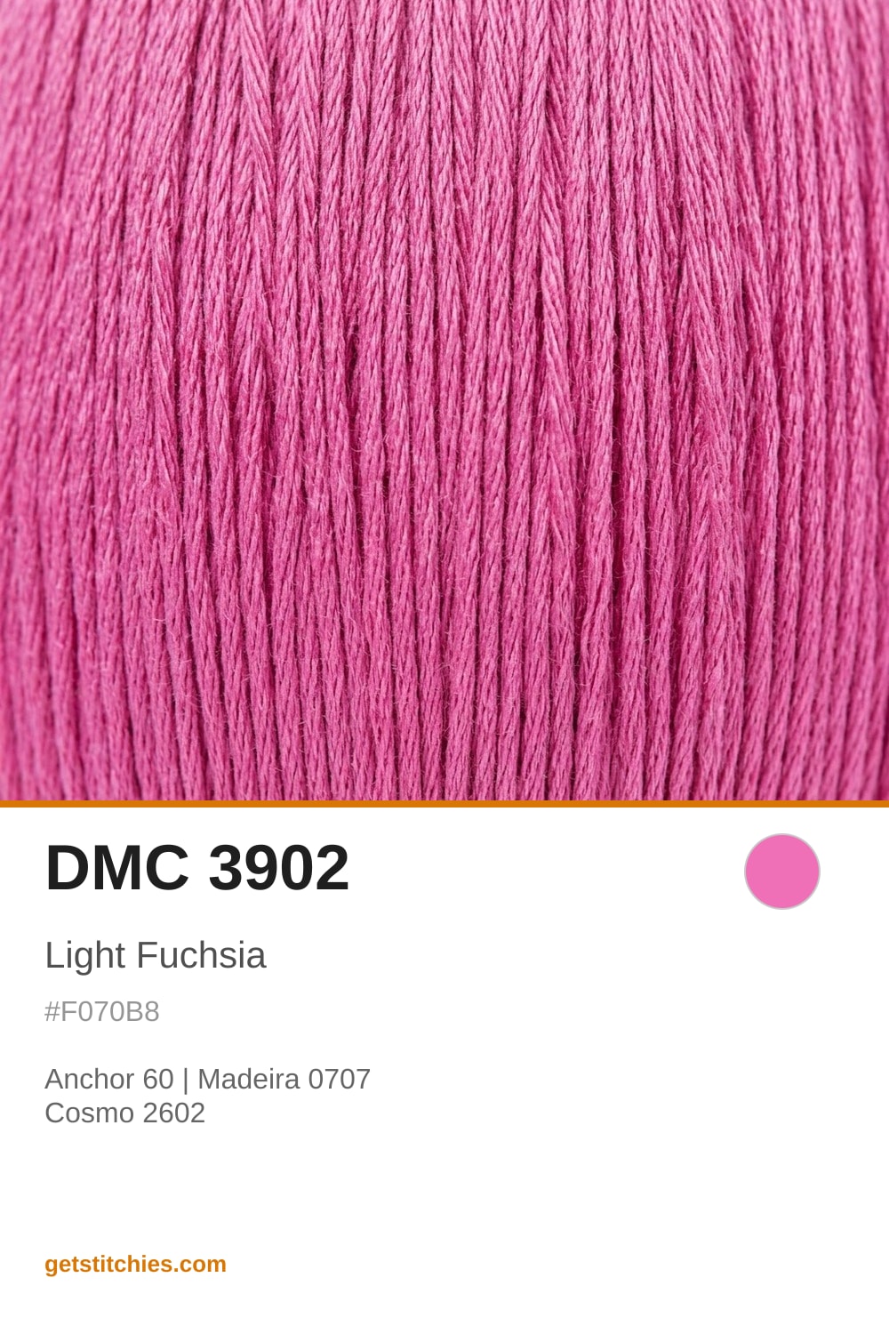 DMC 3902 Light Fuchsia — Thread Color & Brand Equivalents | Stitchies