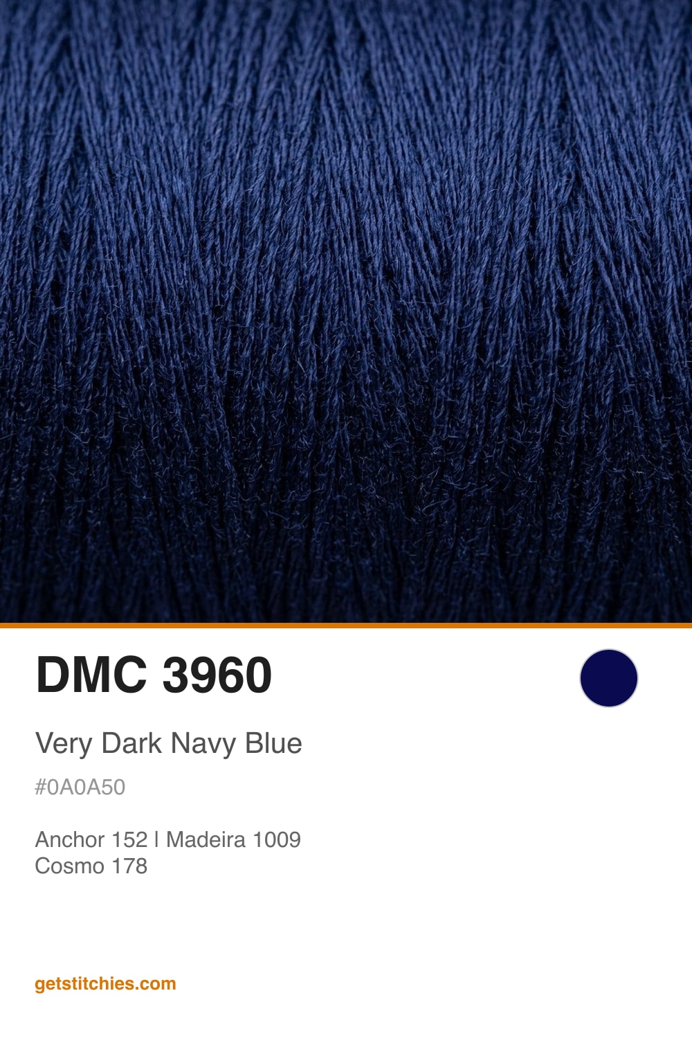 DMC 3960 Very Dark Navy Blue — Thread Color & Brand Equivalents | Stitchies
