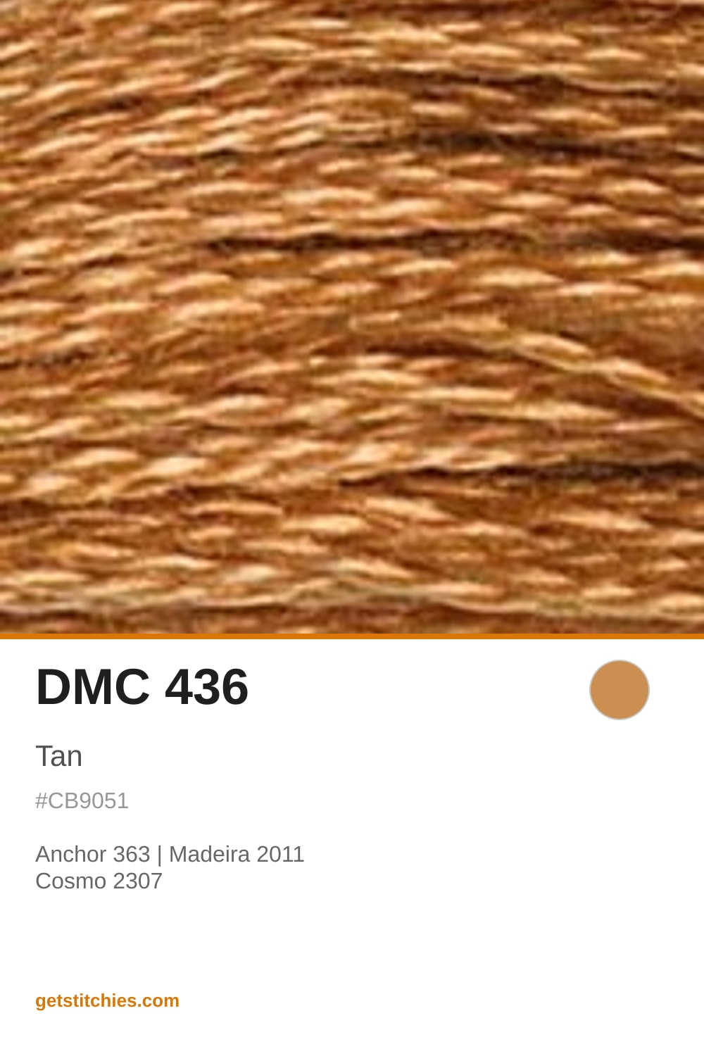 DMC 436 Tan — Thread Color & Brand Equivalents | Stitchies