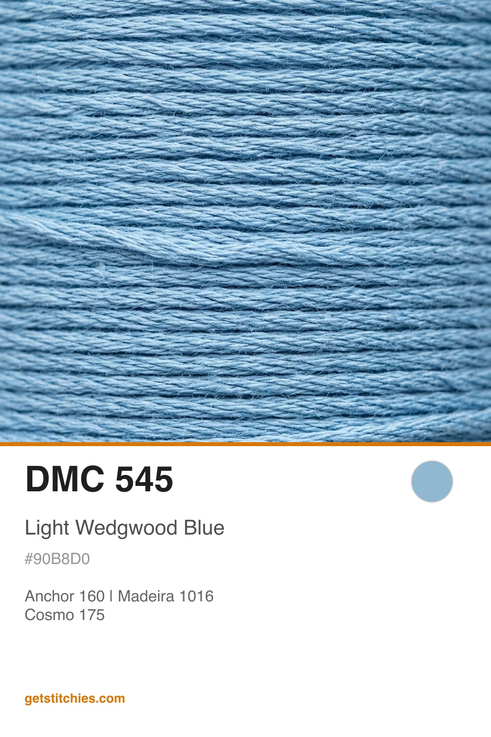 DMC 545 Light Wedgwood Blue — Thread Color & Brand Equivalents | Stitchies