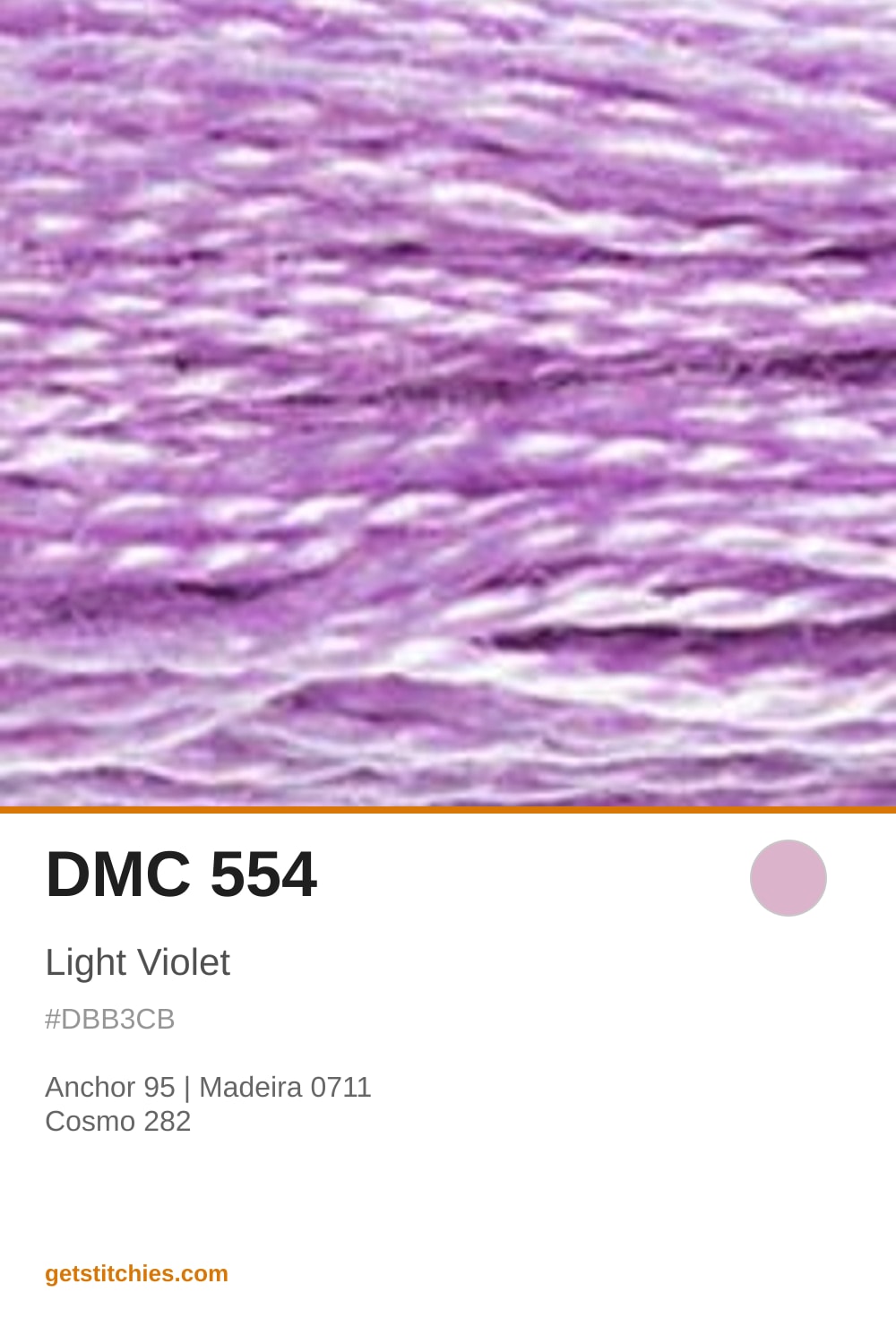 DMC 554 Light Violet: Anchor, Madeira & Cosmo Conversions | Stitchies