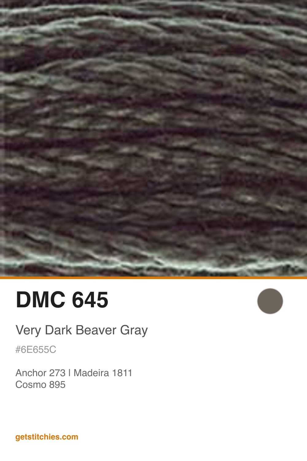 DMC 645 Very Dark Beaver Gray — Thread Color & Brand Equivalents ...