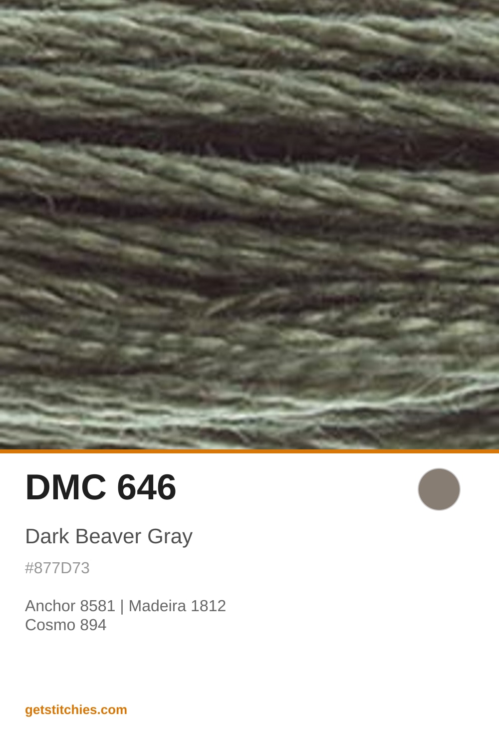 DMC 646 Dark Beaver Gray — Thread Color & Brand Equivalents | Stitchies