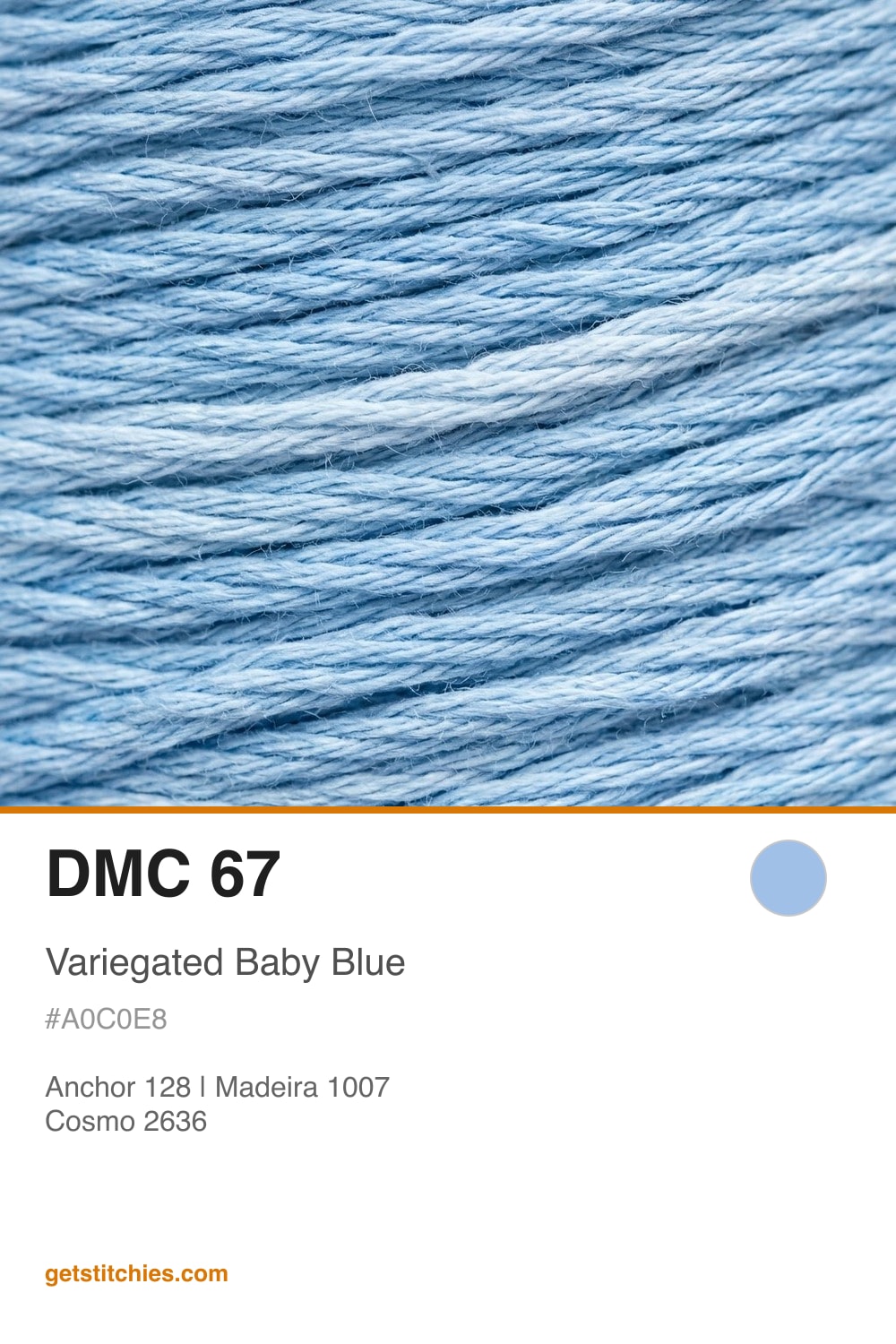 DMC 67 Variegated Baby Blue — Thread Color & Brand Equivalents | Stitchies