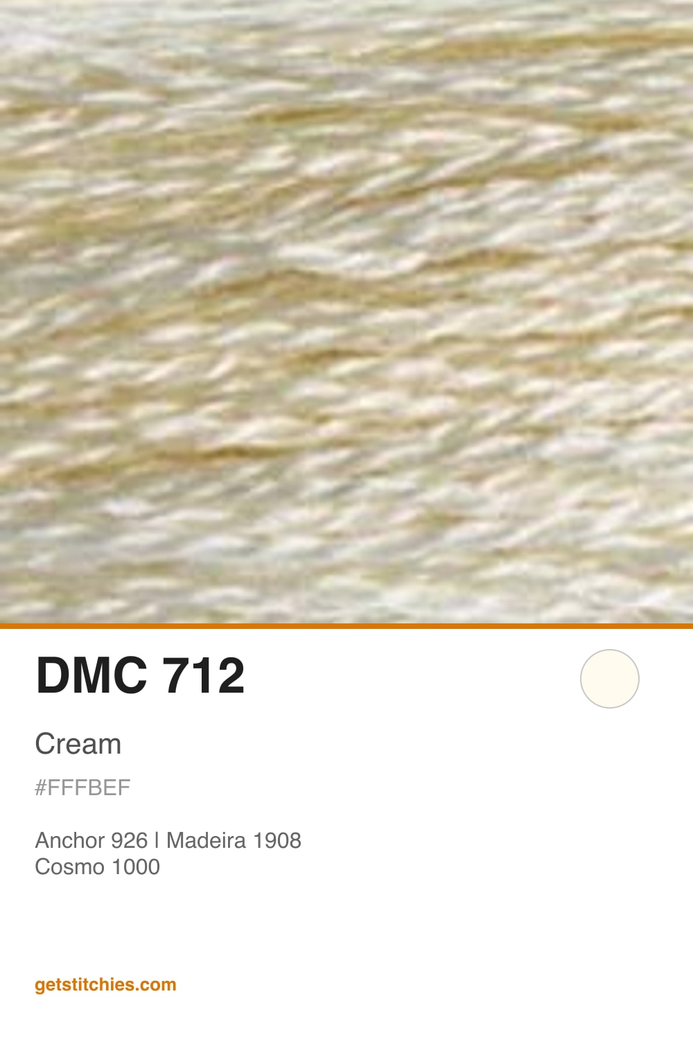 DMC 712 Cream — Thread Color & Brand Equivalents | Stitchies