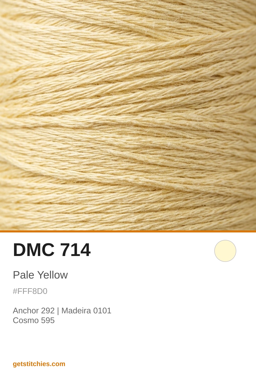 DMC 714 Pale Yellow — Thread Color & Brand Equivalents | Stitchies
