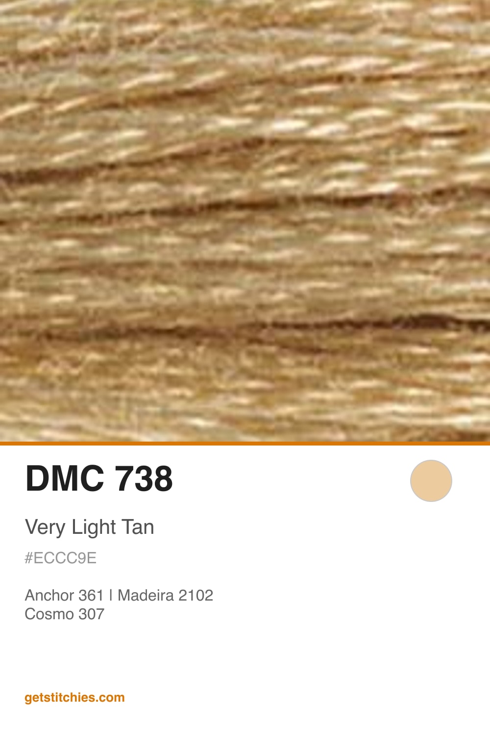 DMC 738 Very Light Tan — Thread Color & Brand Equivalents | Stitchies