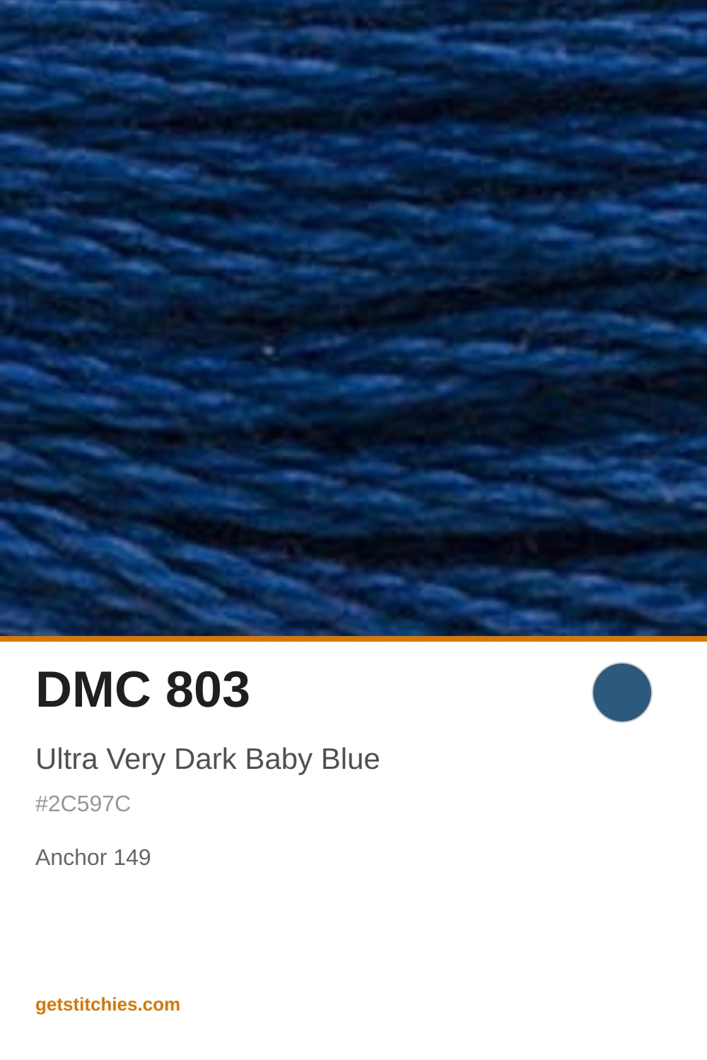 Dmc Thread 803 DMC 803 Ultra Very Dark Baby Blue — Thread Color & Brand Equivalents ...