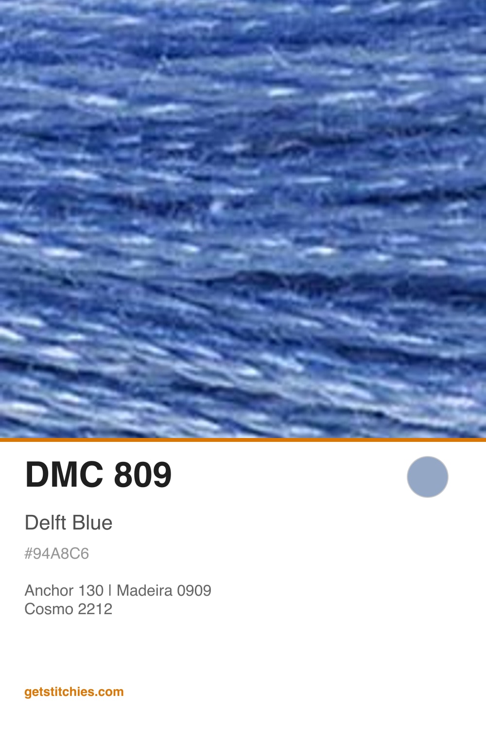 DMC 809 Delft Blue — Thread Color & Brand Equivalents | Stitchies