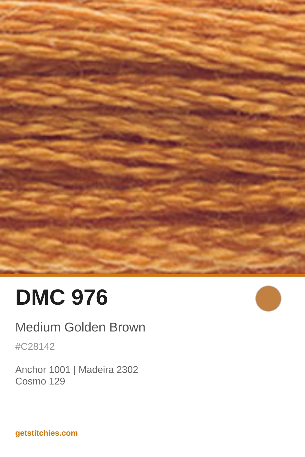 Color 976 DMC 976 Medium Golden Brown — Thread Color & Brand Equivalents | Stitchies