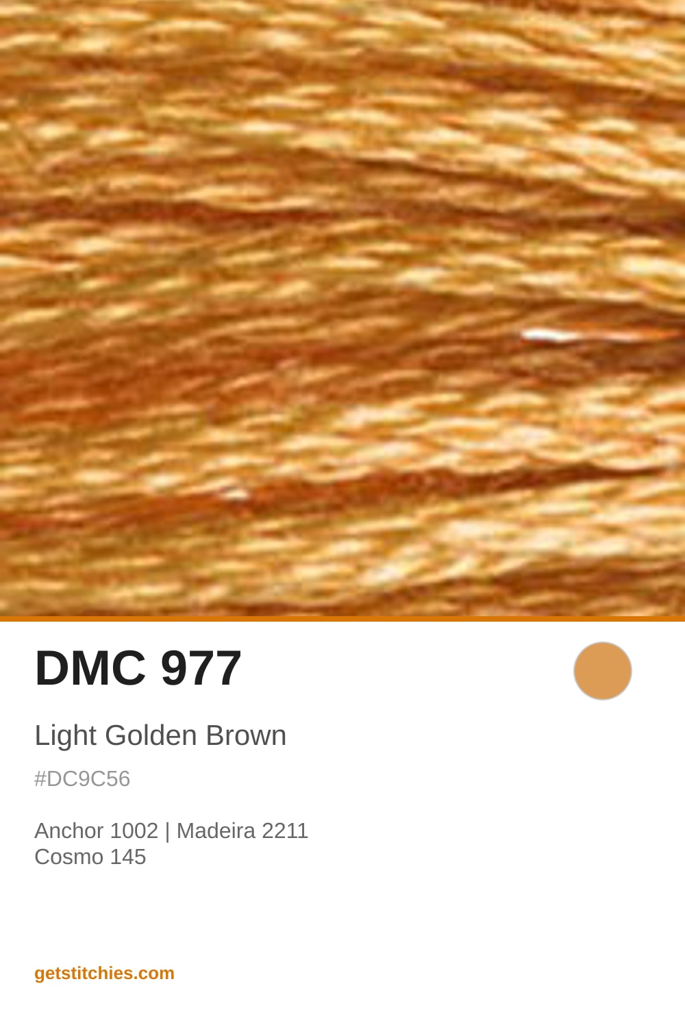 DMC 977 Light Golden Brown — Thread Color & Brand Equivalents | Stitchies